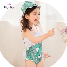 Дети печать Одна деталь купальники с Кепки высокое качество пляжные Обувь для девочек ванный комплект Одежда заплыва одежды для малыша с высокой Купальники для малышек