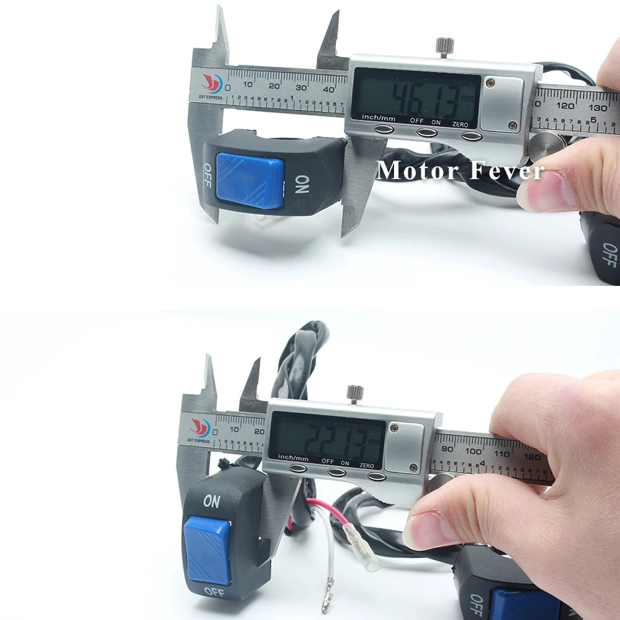 1 par Universal reajuste motocicleta interruptor de agarre a prueba de agua 2 líneas de apagado/encendido rojo/Azul Sistema eléctrico interruptor de botón 1 par Universal reajuste motocicleta interruptor de agarre a prueba de agua 2 líneas de apagado/encendido rojo/Azul Sistema eléctrico interruptor de botón