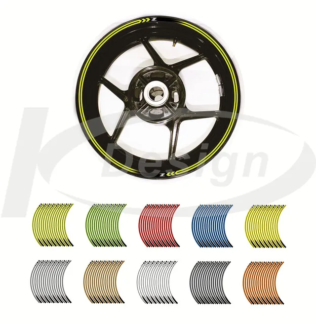 motorcycle wheel decals Reflective stickers rim stripes Z motorbike for