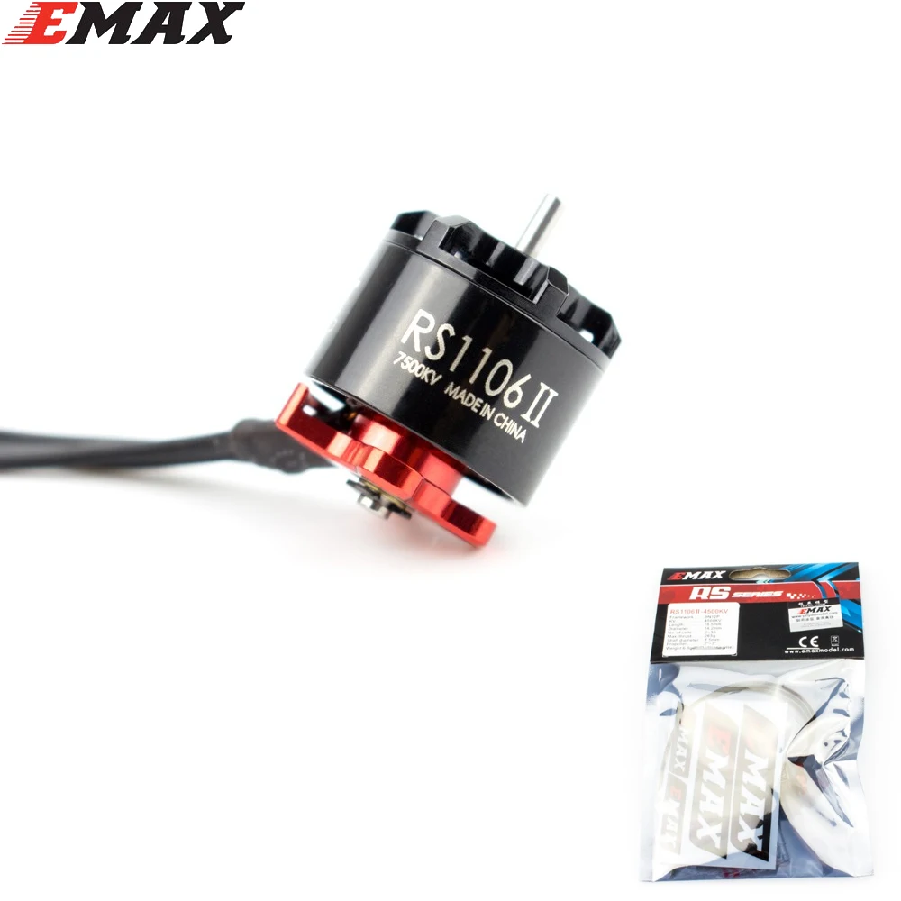 

Original EMAX RS1106 II 4500KV 6000KV 7500KV Micro Brushless Motor CW Thread for FPV Racer Helicopters