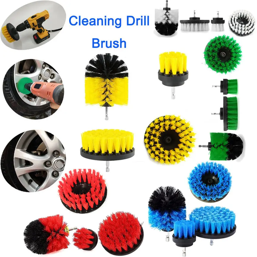 4Pcs Drill Brush Kit Grout Power Scrubber Cleaning Brush Tub Cleaner