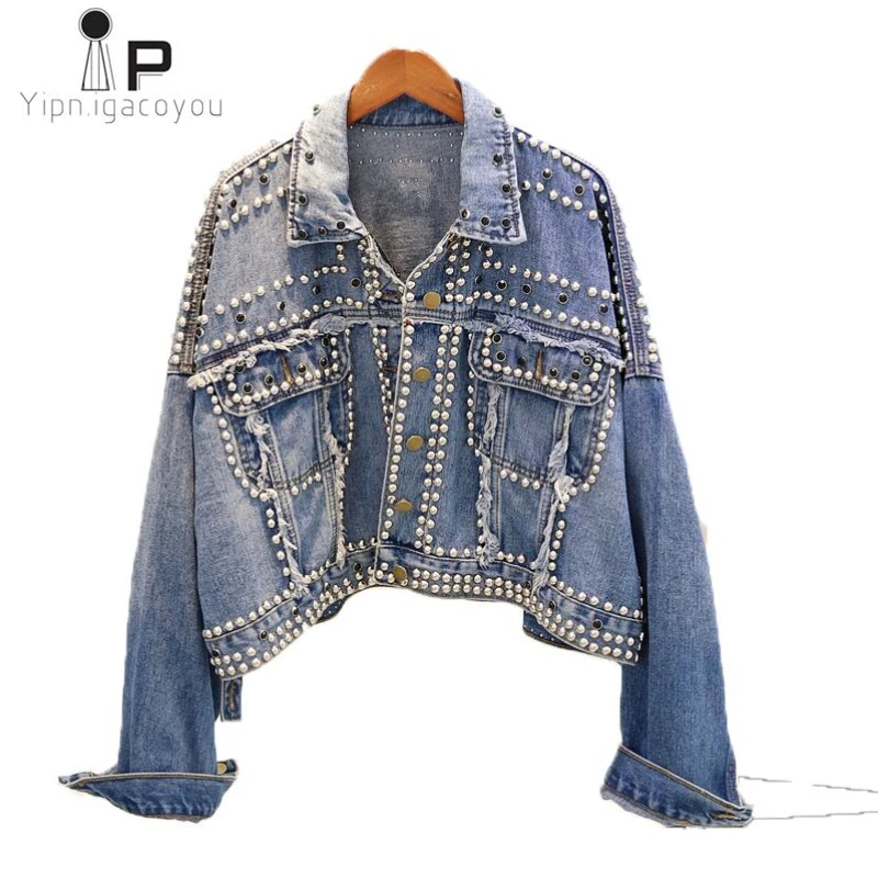 

2019 Summer New Korean Style Casual Demin Jacket Women Hand-studded Diamond Female Loose Thin Coats Plus Size Women Jackets