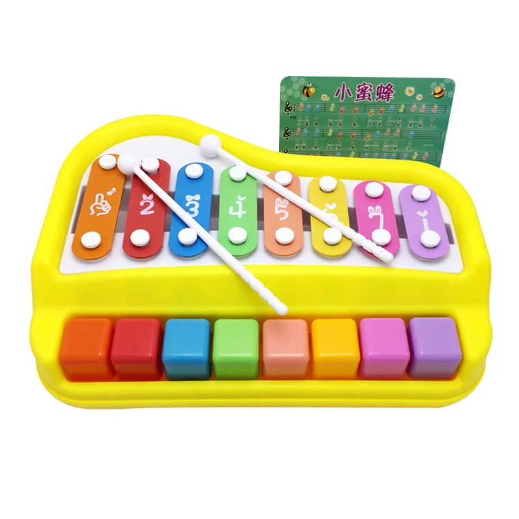 

Colorful Glockenspiel Xylophone Wooden & Aluminum Percussion Musical Instrument Educational Toy 15 Tones