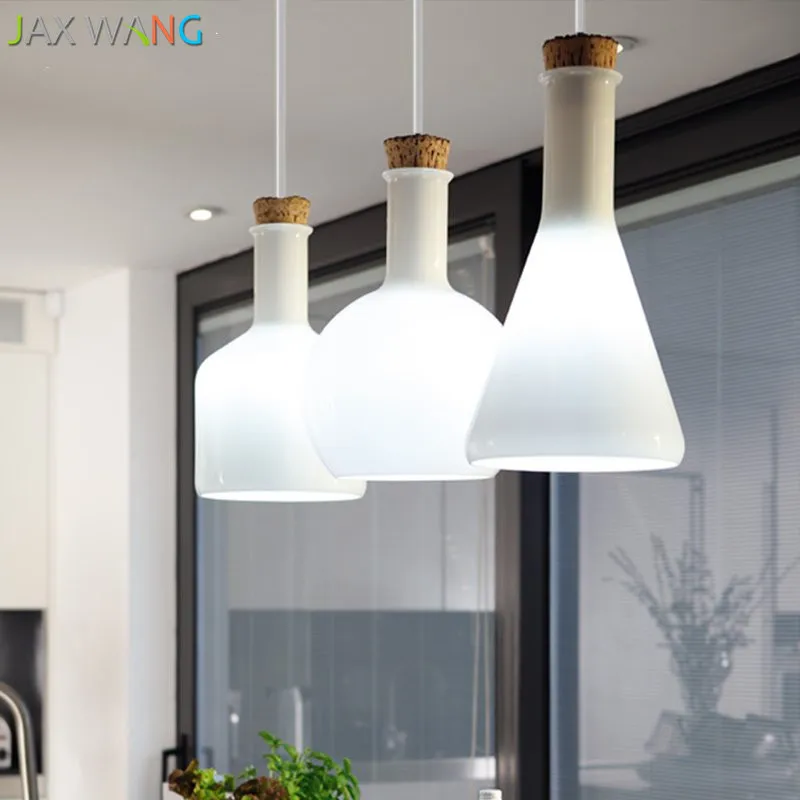 

Nordic Creative Modern Laboratory Magic bottle Restaurant bar White bottle ceiling light simple design for living room