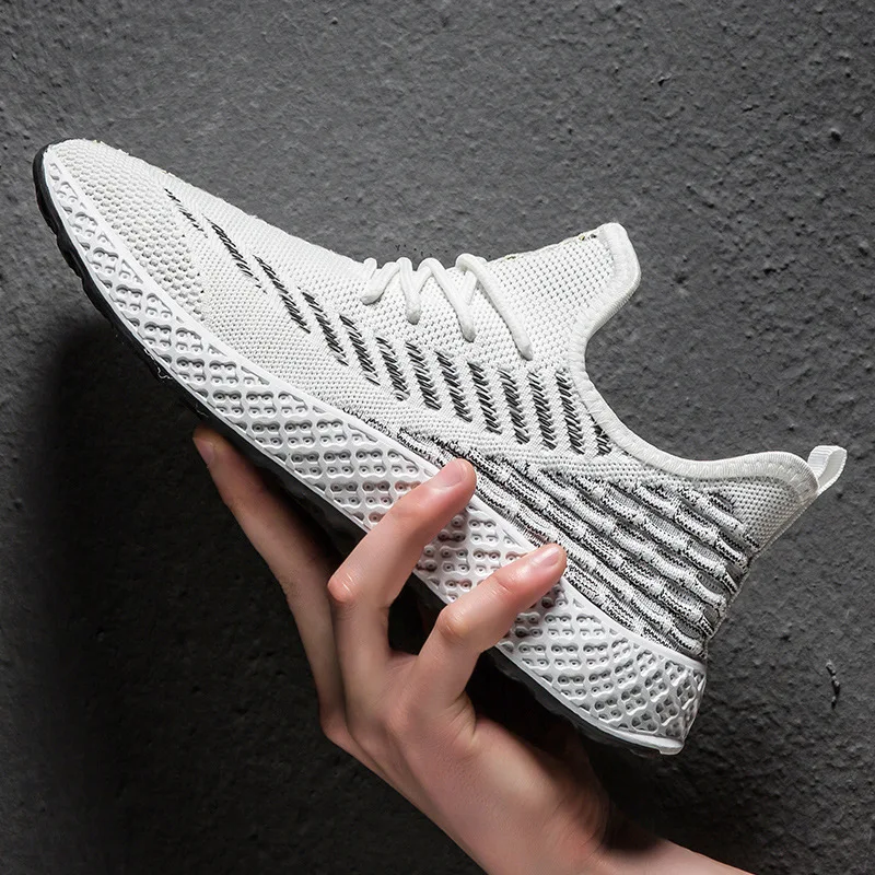 

2019 Men's Casual Shoes Summer Outdoor Breathable Sneakers Flat Work Shoes Male Luxury Brand Non-slip Mesh Shoes Drop Shipping