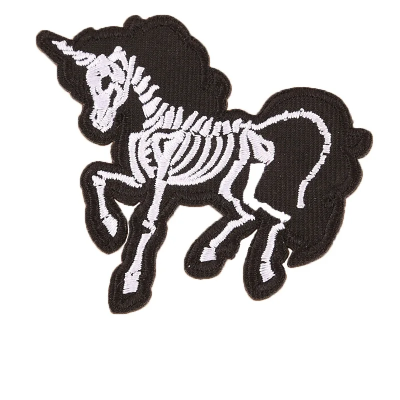 

DIY Embroidered Skull Unicorn patch Sew On Iron On Patch Badge Applique Craft for cloth backpack jeans
