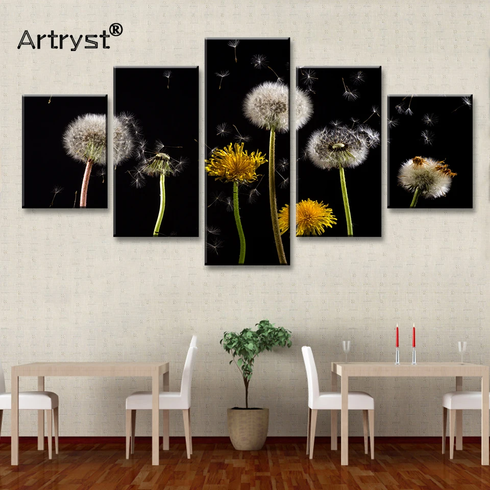 Artryst 5 шт. модульная Большая Картина на холсте с рамкой HD принт цветы одуванчика