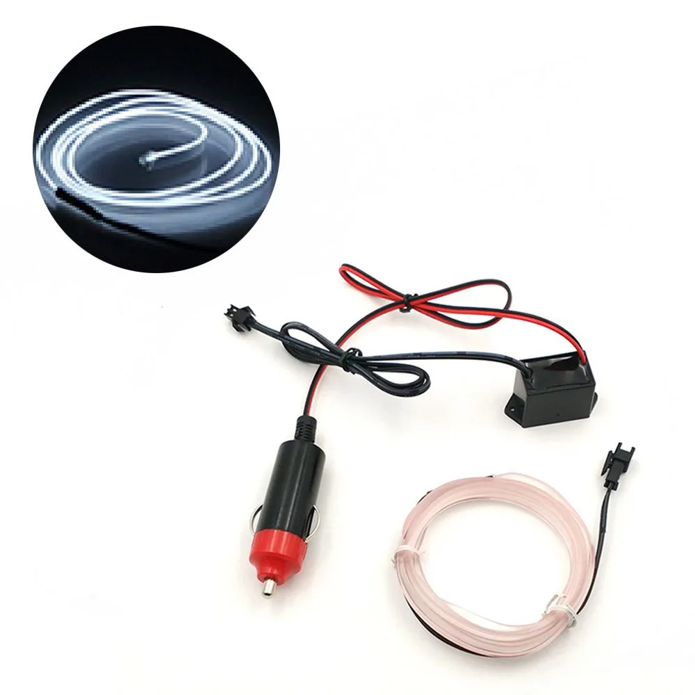 

Universal 3M Car Styling Flexible Neon Light EL Wire Rope Car Decoration Strip with Controller For audi toyota