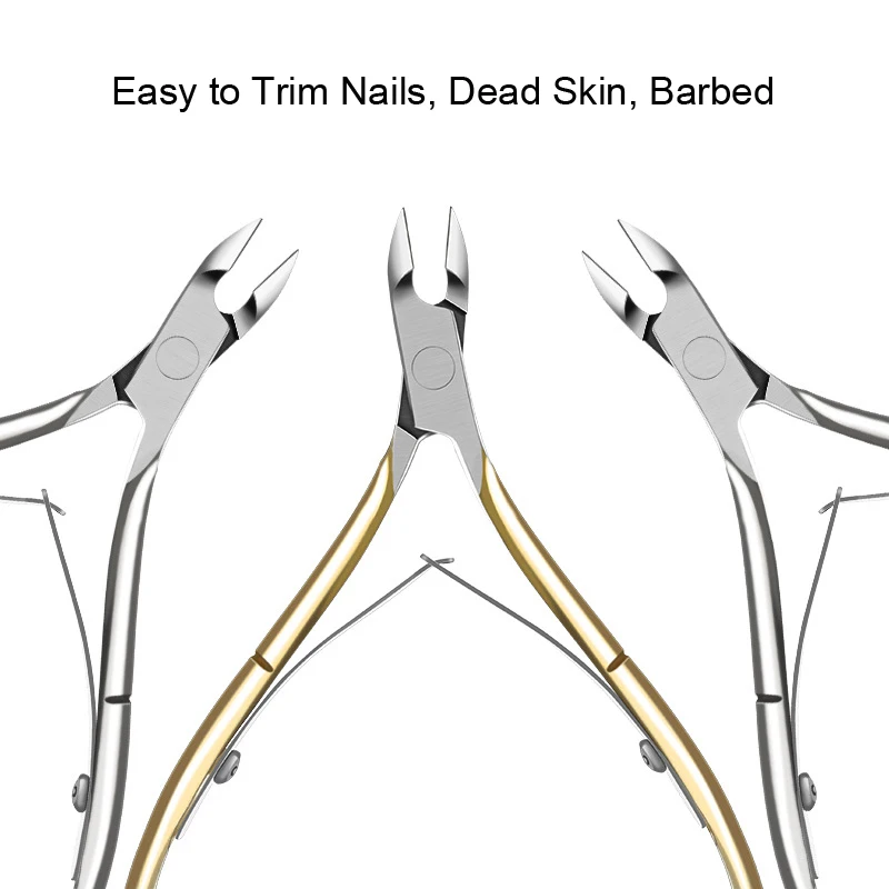 1 шт., машинка для стрижки ногтей серебристого и золотого цвета, инструмент для удаления омертвевшей кутикулы, триммер для ногтей, ножницы, плоскогубцы из нержавеющей стали, инструменты для маникюра