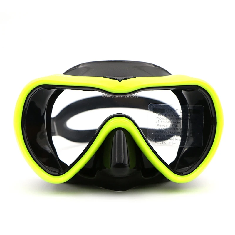 AILLOMA, новинка, профессиональная маска для подводного плавания, мягкий силикон, для взрослых, цельный объектив, Спортивная трубка, анти-туман, оборудование для плавания, очки - Цвет: Зеленый