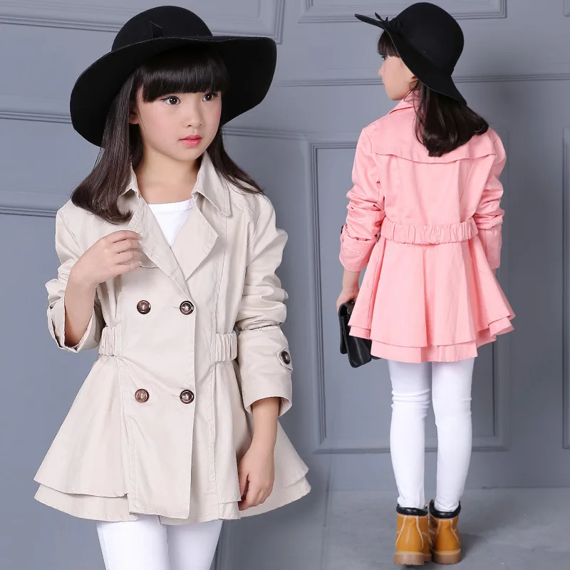 

Girls Fashion Coat Children Spring Cotton Jackets Brand Coats For Girls 2017 Outerwear Autumn Costumes 4 6 8 10 12 Years Tops