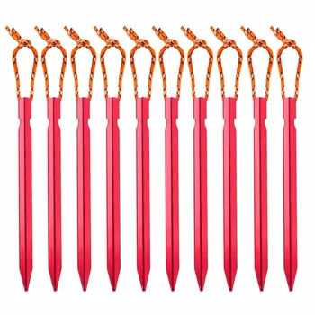 

10pcs 18cm Tent Peg Nail 700I Aluminium Alloy Stake with Rope Camping Equipment Outdoor Traveling Tent Building Well Sell