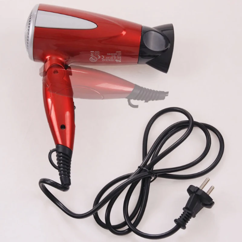 1800W Foldable Hair Dryer Blow Portable High Power Red Professional Electric Hair Dryer Travel Hairdressing Hot&Cool Wind (6)
