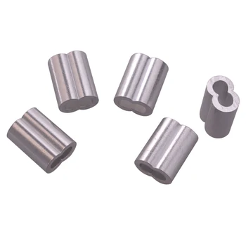 

40Pcs Double Hole Aluminum M5 Sleeves Clip For 5MM Wire Rope