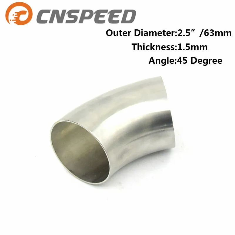 CNSPEED 2 5 &quotдюйм/63 мм 304 Нержавеющая сталь 45 градусов изгиб локоть толщина трубы: 1