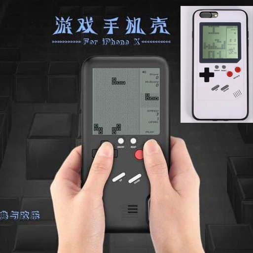 

Cool Tetris Game Phone Capa Cases for iPhone XS MAX XR XS X 8 7 6S 6 Plus Retro Brick Game Cases Fundas Pink Black White