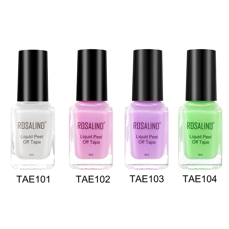 ROSALIND Nail Primer Peel Off Tape 6ml 4 Colors Gel Polish Art Care Base Coat All For Manicure | Красота и здоровье