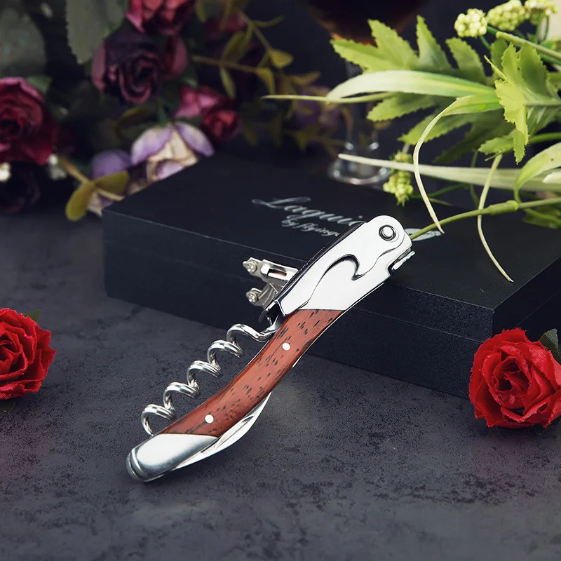 Стиль Laguiole штопор для вина с ручкой из палисандра открывалка бутылок Портативный