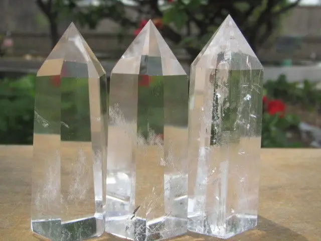

6903+++3pc Natural QUARTZ White CRYSTAL WAND POINT HEALING
