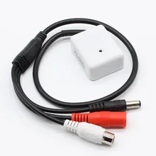 4 шт. Mic Аудио видеонаблюдения микрофонный кабель 12 В питания постоянного тока RCA выход для безопасности DVR камеры