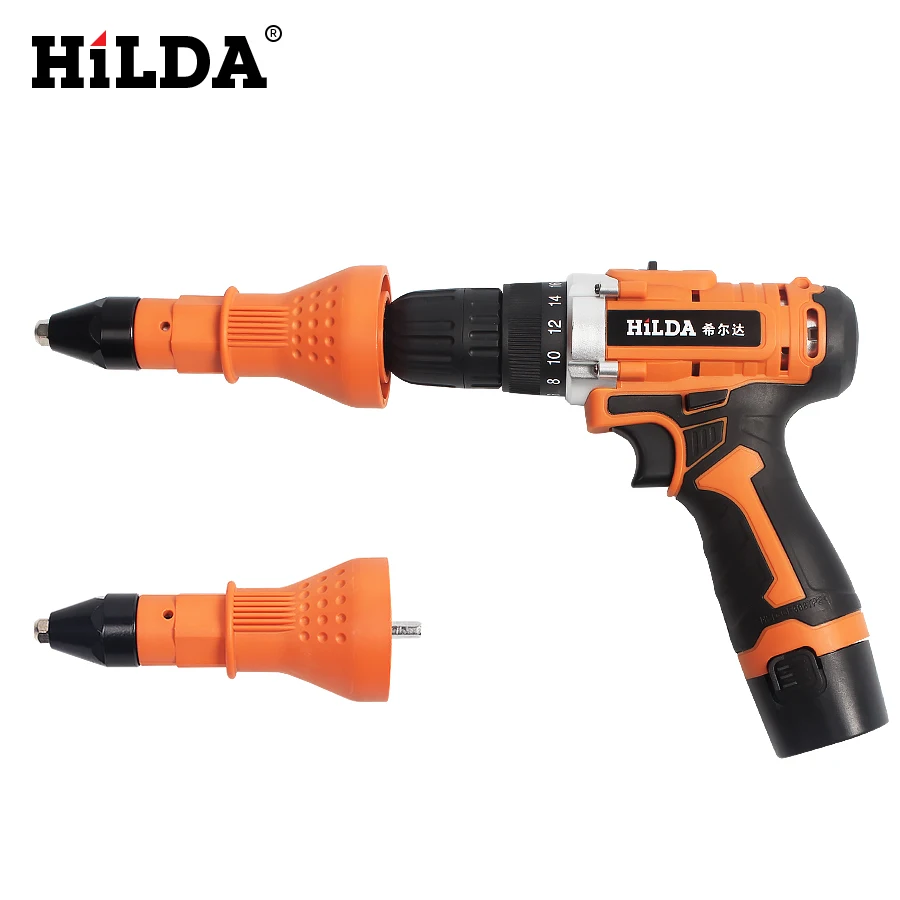 HILDA Electric Riveter Guns Riveting Tool Cordless Riveting Drill Adaptor Insert Nut Tool Riveting Drill Adapter