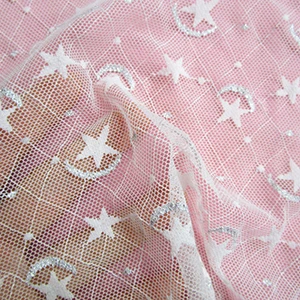 1 ярд французская звезда Луна мягкая вуаль ткань сексуальная стрейч платье тюль сетка ткань, шторы, фон, бальное платье diy Швейные сетчатая ткань - Цвет: White
