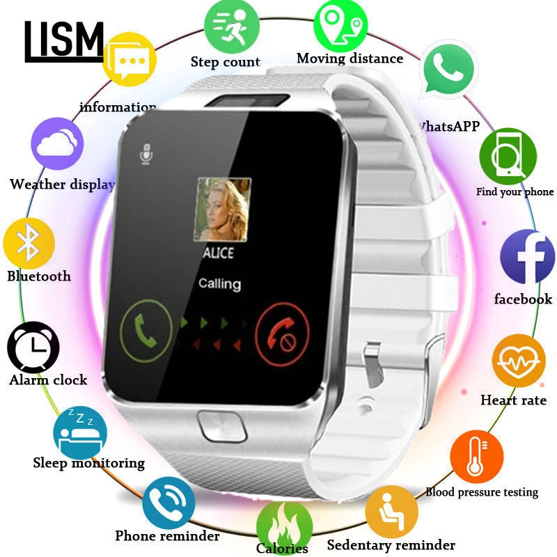 

Fashion Men Smartwatch with Camera Support 2G Sim & 16G TF Card Bluetooth Smart Watch for IOS Android Phone PK GT08 Z60