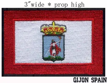 

Gijon, Spain Flag 3" wide embroidery patch for badge/ride on a horse/archery