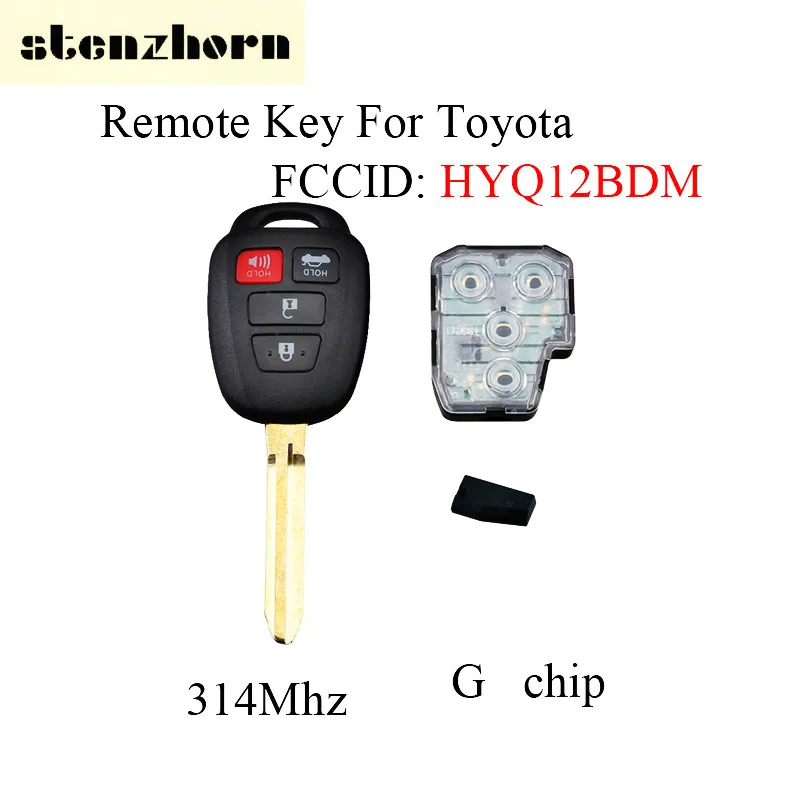 

Stenzhorn 4Button 314Mhz Remote key For Toyota Camry 2012 2013 2014 Replace Car Key For Toyota Camry HYQ12BDM With Blade+G Chip