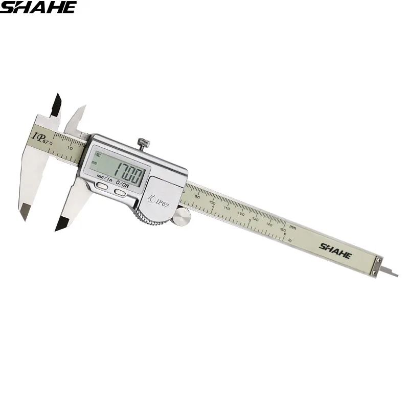 

SHAHE IP67 digital vernier caliper Electric 6" Stainless Steel Digital Vernier Dial Caliper Gauge Micrometer 150mm calipers