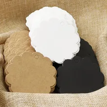 50 шт цветок Крафт Закладка Пустые Подарочные ярлыки Черный Белый крафт бумажные этикетки бумажные бирки канцелярские закладки с пеньковой струной