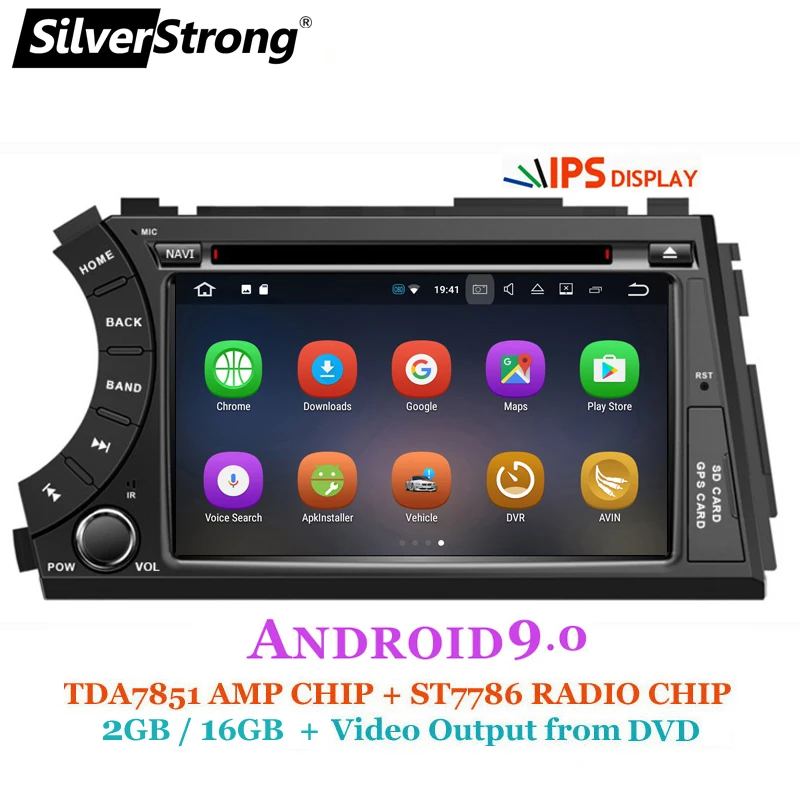  IPS Android9.0 2DIN Car DVD for Ssangyong Actyon Kyron SilverStrong DVD Video output to headrest ca