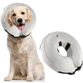 

Inflatable Pet Collars Small Medium Large Dog Zipper Plush PVC Adjustable Anti-bite Wound Healing Protective Neck Ring HOT