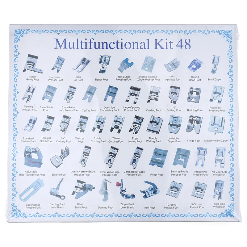 Looen Domestic Sewing Machine Presser Foot Feet Kit Set With Box 48 pcs Sewing Machine Accessories For Women Mom DIY Craft Tools (6)