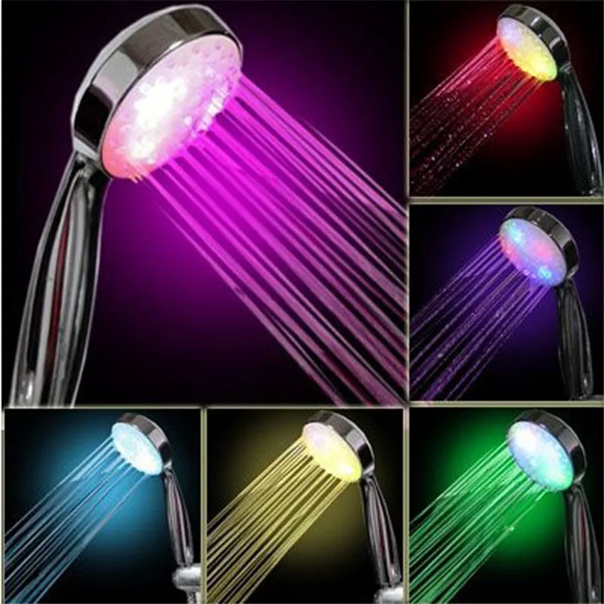 New Fashion 7 Color LED shower Head 7 Color LED Light Bright Water Bath