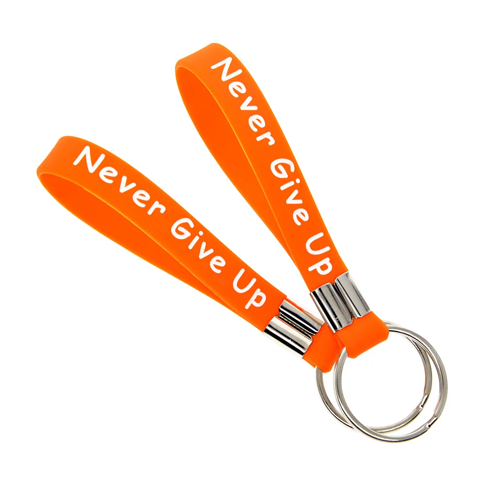 

OneBandaHouse 1PC Ms Fighter Never Give Up Silicone Wristband Keychain