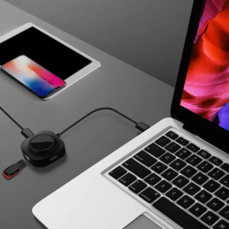 USB 2.0 HUB for PC Computer Laptop Accessories USB Converter to 4 Port USB2.0 Splitter Switch with Micro USB Charging Port USB 2.0 HUB for PC Computer Laptop Accessories USB Converter to 4 Port USB2.0 Splitter Switch with Micro USB Charging Port
