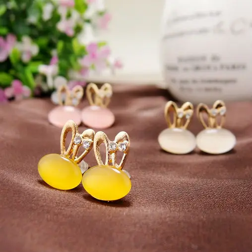 Free Shipping Wholesale 12pairs/lot New Opal Habbit Korea Mix Color Bowknot Studs Earring Fashion Ear Jewelry Piercing | Украшения и
