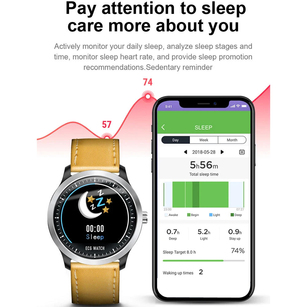 Smart Watch ECG+PPG Smart Fitness Band Heart Rate Monitor Blood Pressure Watch Waterproof Smartwatch for IOS Android Phone Watch