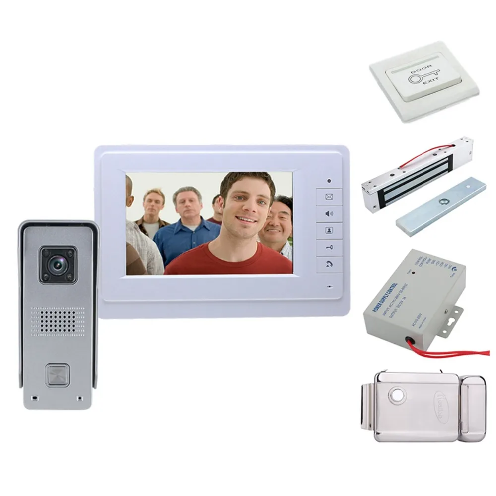 Домашняя безопасность 7 ''TFT LCD проводной видеодомофон визуальный