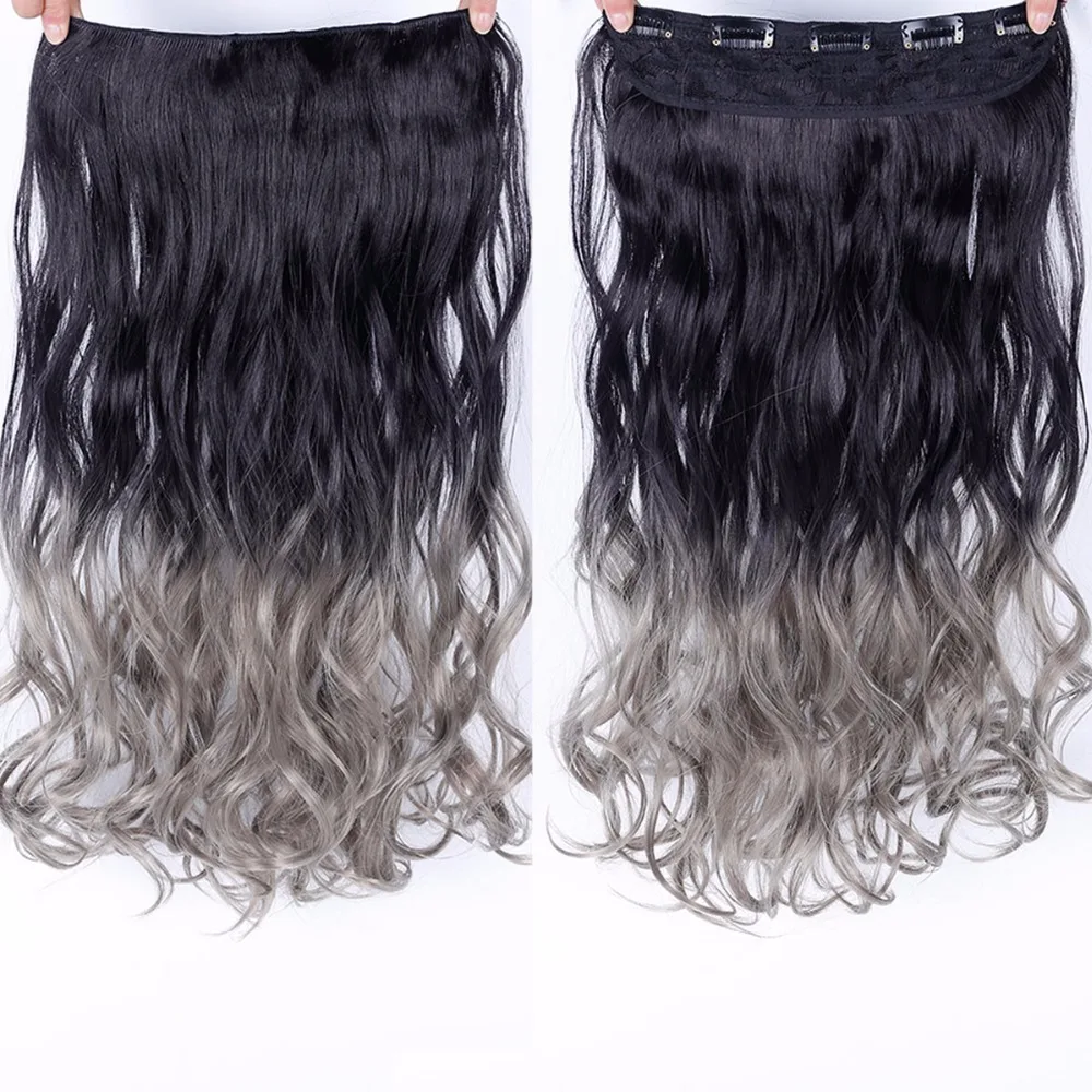 WTB Женские синтетические волнистые длинные волосы для наращивания на 5 клипсах, длинные волосы на 5 клипсах для наращивания из высокотемпературного волокна для женщин