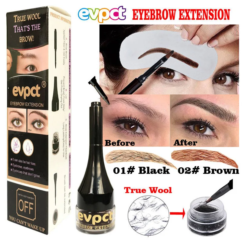 3D Eyebrow Extensions Gel Fiber Waterproof Building Eye Brow with 3