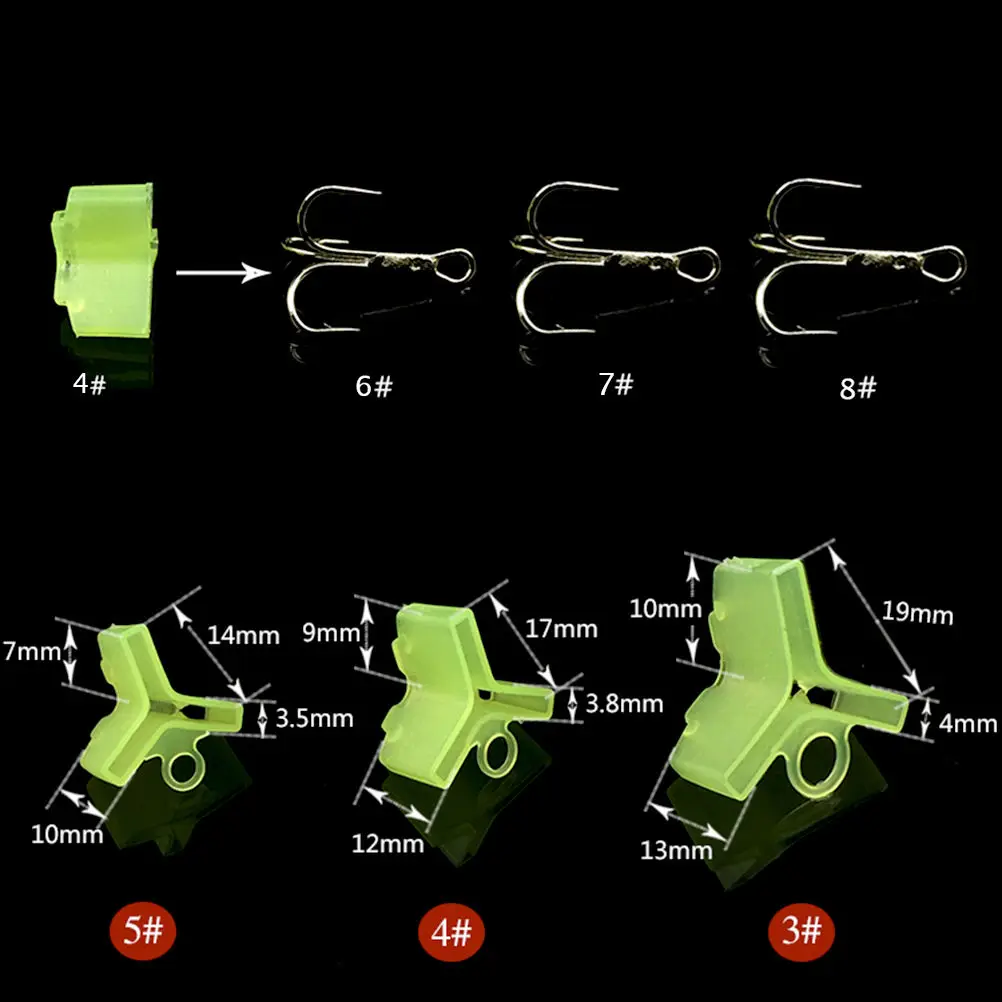 10 шт. пластиковые тройные Чехлы для крючков, чехлы для рыболовных приманок, рыболовные аксессуары, снасти, инструменты 3 размера
