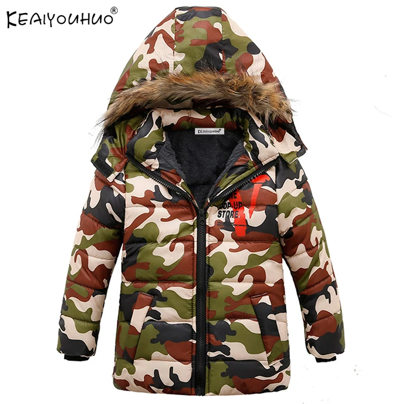 

KEAIYOUHUO 2018 Winter Jackets For Boys Coats Warm Cotton Children Boy Jacket Long Sleeve Kids Outerwear Hooded Coats For Boys