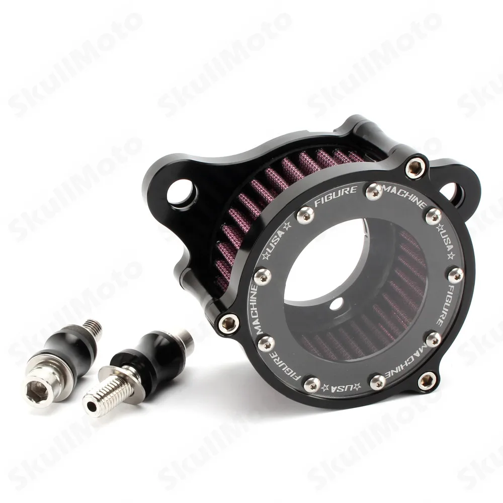 Filtro de ar de Admissão do Filtro Sistema de Filtro de ar para Harley Preto Motocicleta Sportster Xl883 Xl1200 1991 1992 1993- 2020 Cnc Kit 2 High Quality air cleaner intake filter