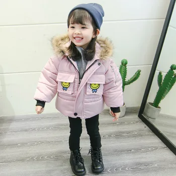 

Girls winter coat 2019 new girls cartoon thick down cotton clothes kids outwear