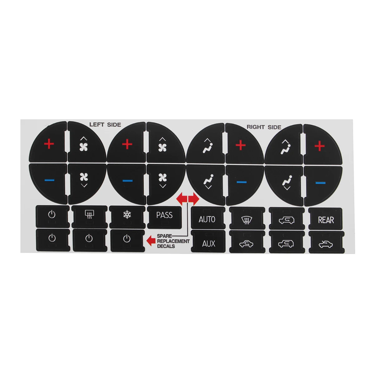 

1pcs Audew AC Dash Button Sticker Repair Fix Ruined Faded A/C Center Controls for GM Tahoe Suburban Avalanche Silverado Yukon