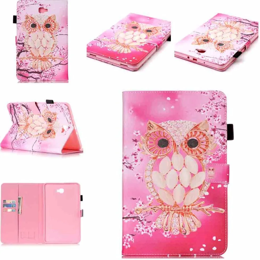 

For Galaxy Tab A6 10.1 Case Cute Owl PU Leather Flip Stand Wallet Tablet Case for Samsung Galaxy Tab A10.1 SM-T580/T585 Coque
