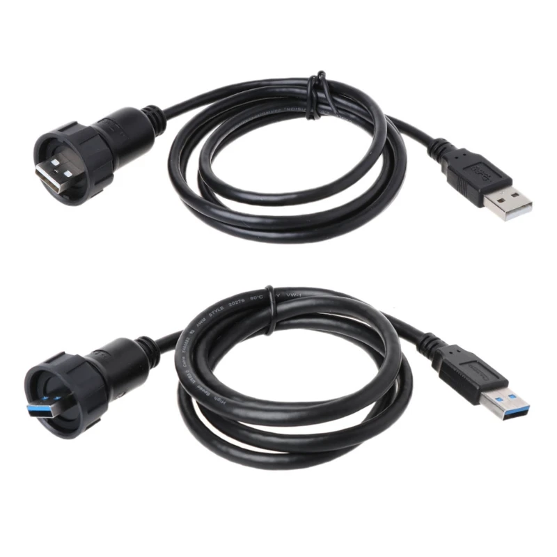 

USB Waterproof Connector IP67 Cable 1M Power Cord Plug Male To Male Extension
