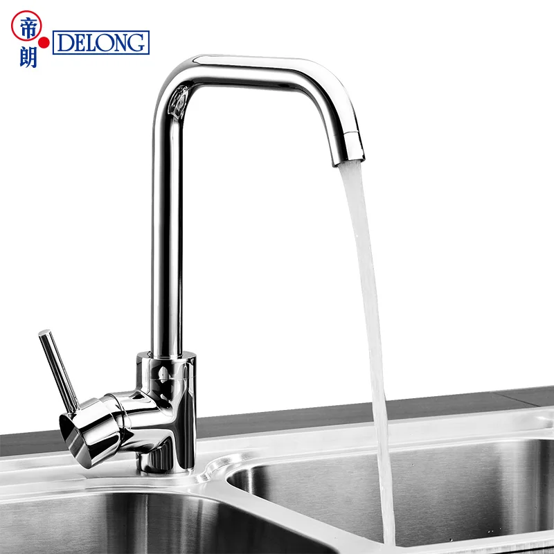 DELOGN Full copper kitchen faucet hot and cold water wash basin basin